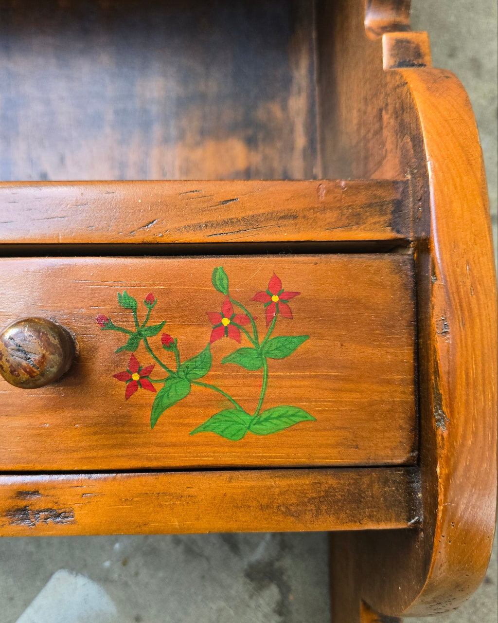 Antique French Wall Rack with Small Drawers