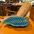 French Foreign vintage  majolica leaf plate