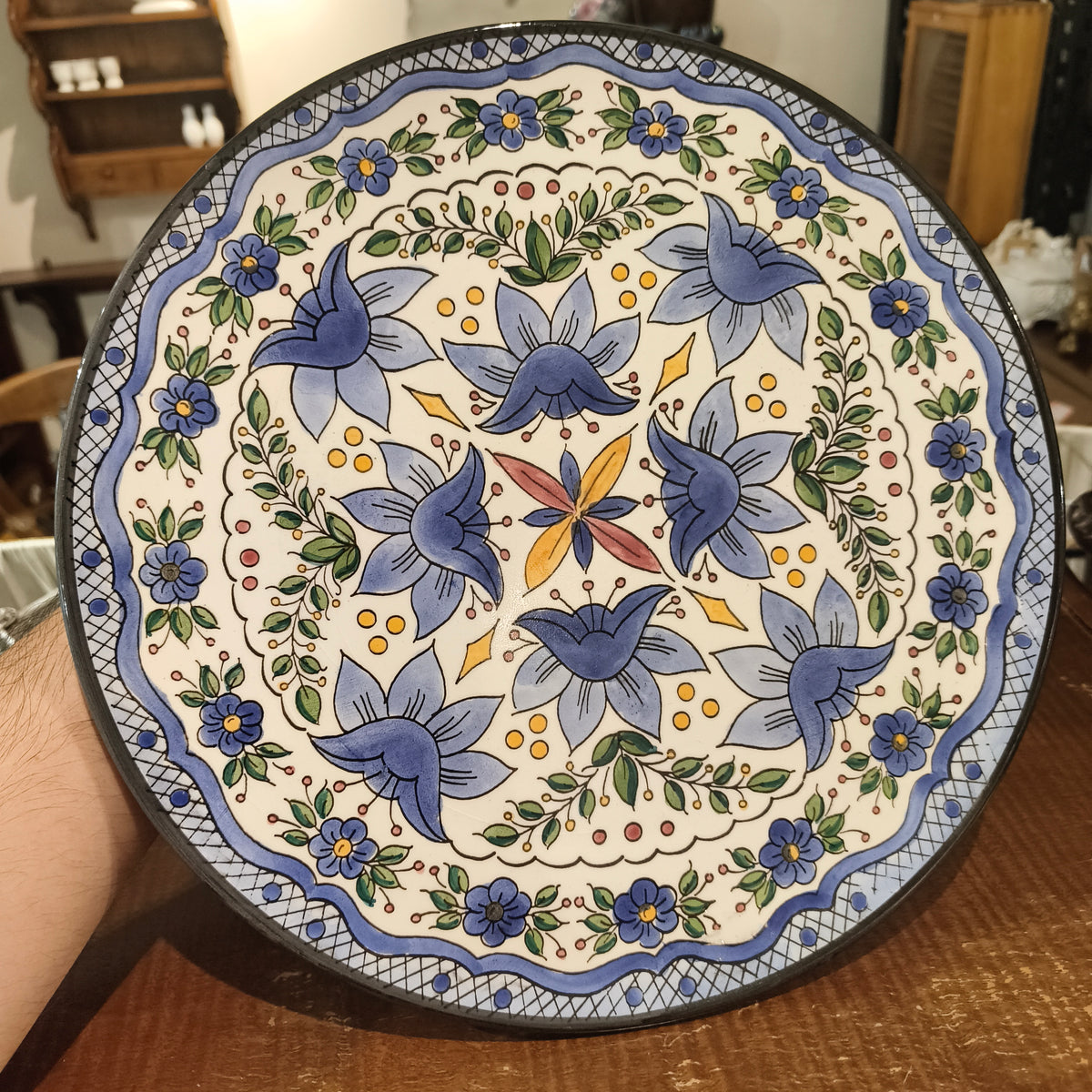 Vintage Ceraplat Spanish Ceramic Plate | Hand-Painted Blue Floral