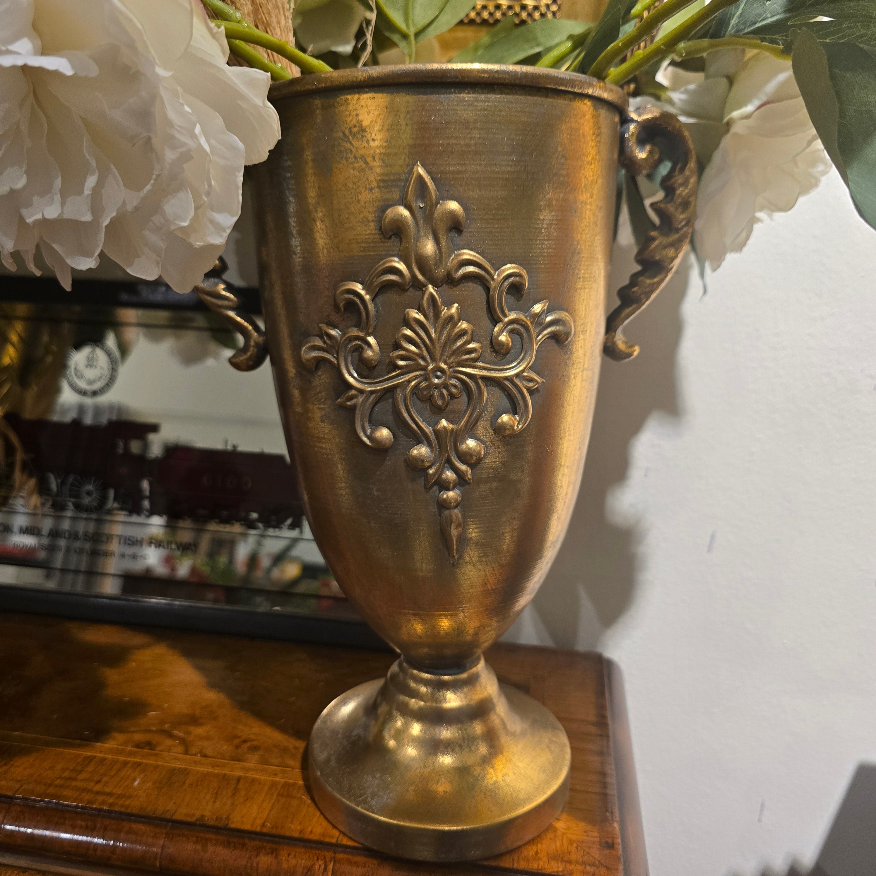 Tin Vase with Gold Gilt