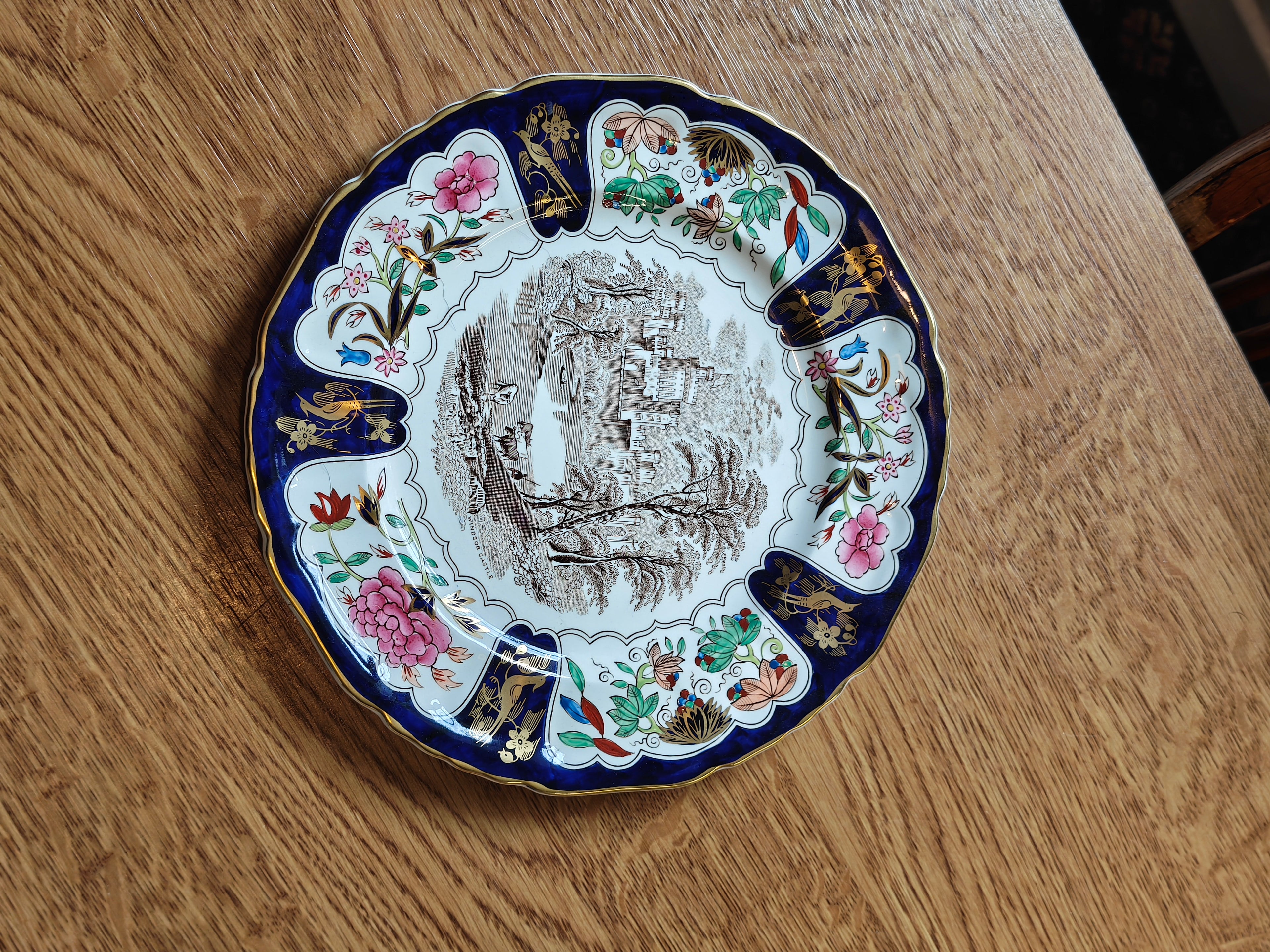 Rare Mason part handpainted plate - Windsor castle