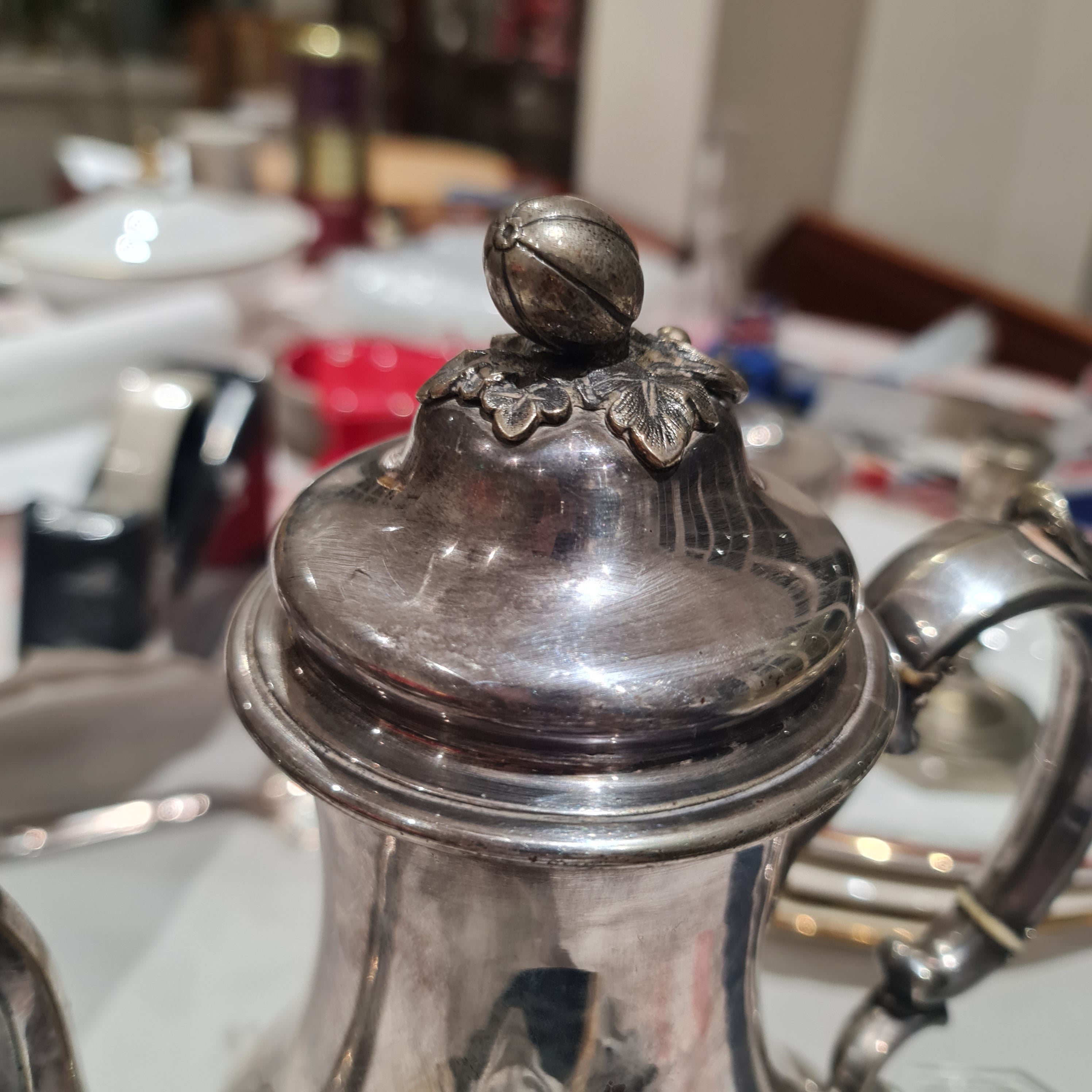 Edward, Edward Jnr, John and W. Barnard big Victorian Silver plated coffee pot- defect