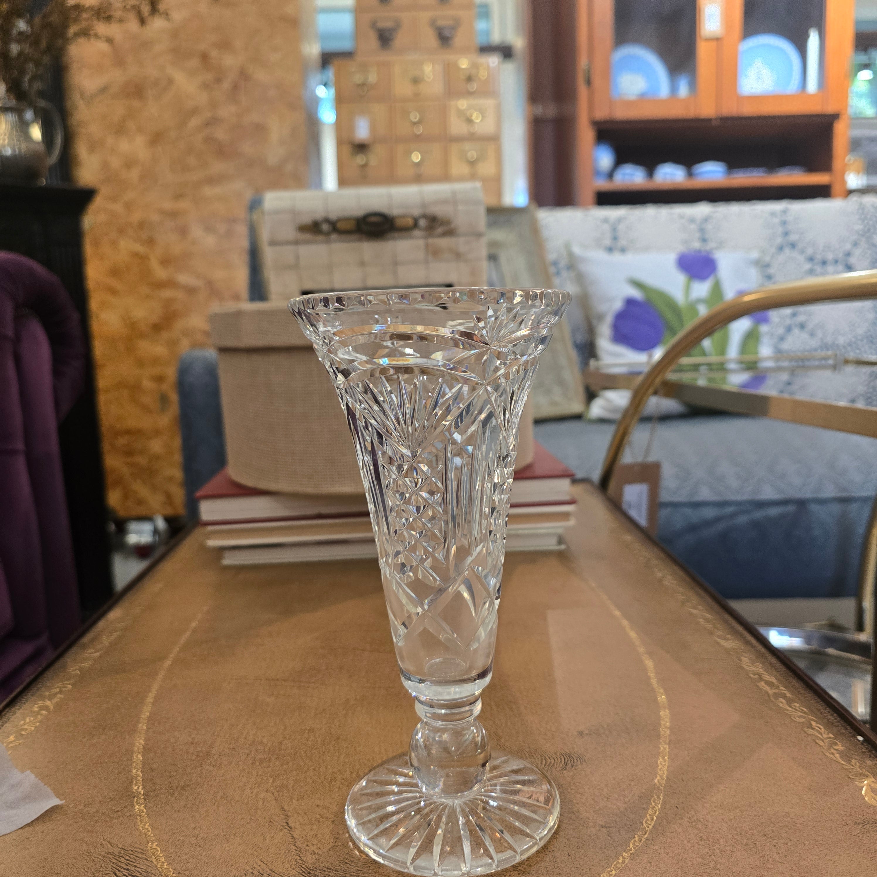 Vintage Tall Crystal Vase