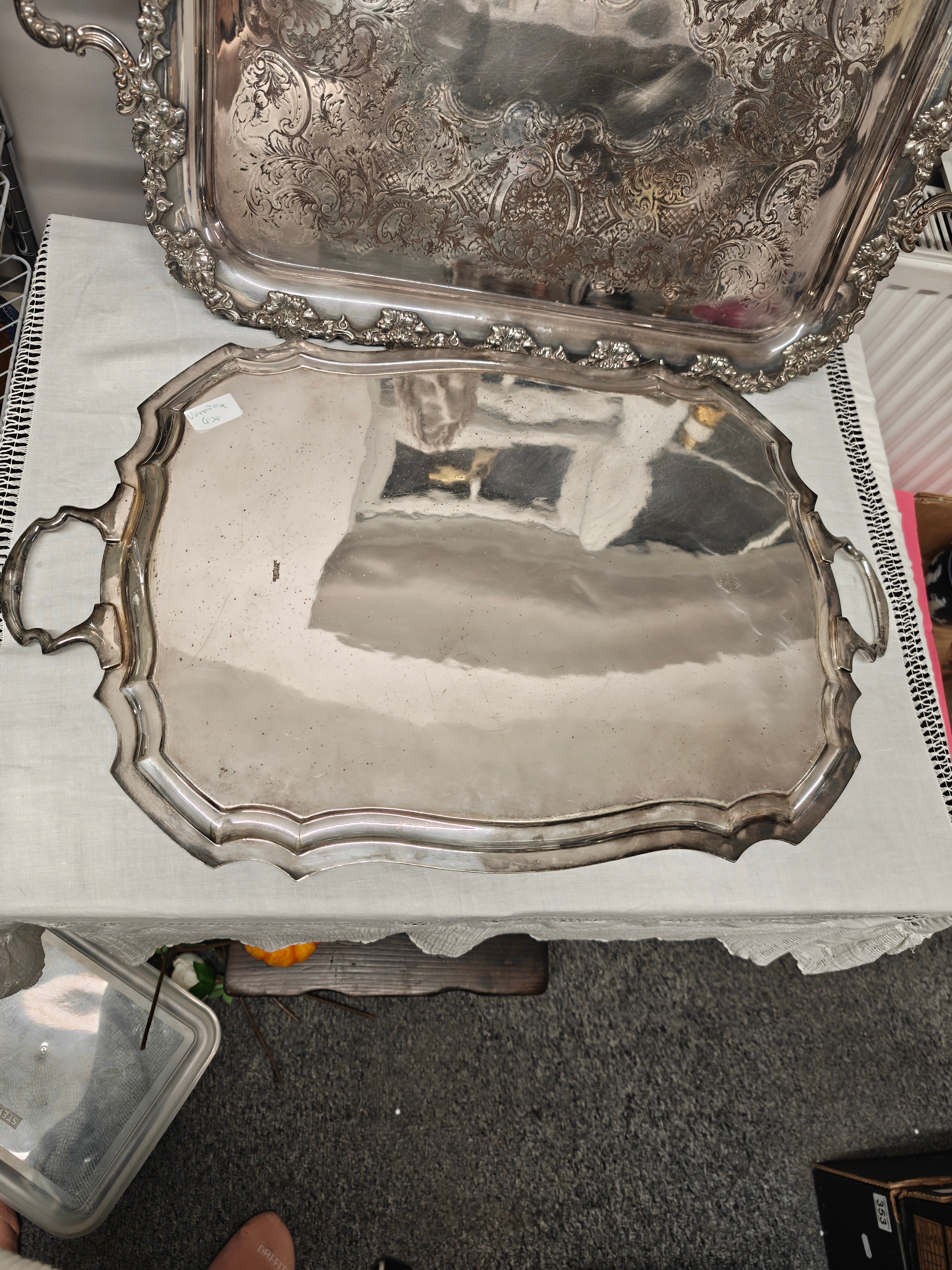 WALKER & HALL ENGLISH PRINCE's SILVER  PLATED TWO-HANDLED TEA TRAY