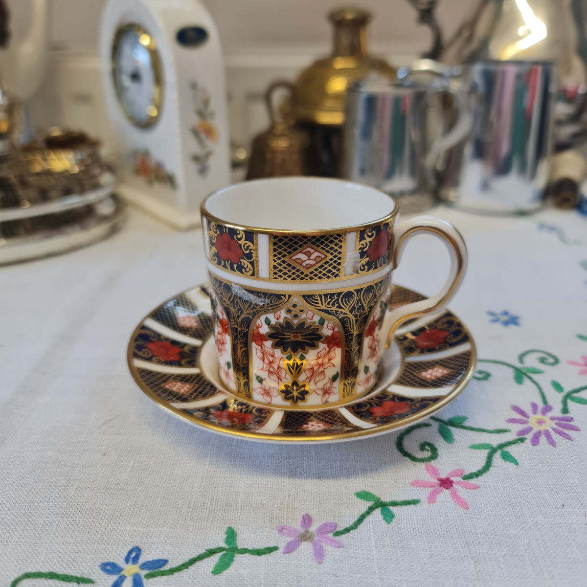 Royal Crown Derby handpainted imari coffee set c1981