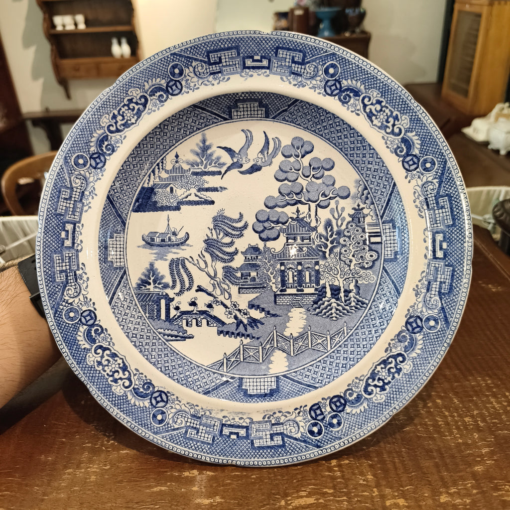 Antique Francis Morley & Co. Blue Willow Dinner Plate (c. 1845-1858) | Staffordshire Transferware