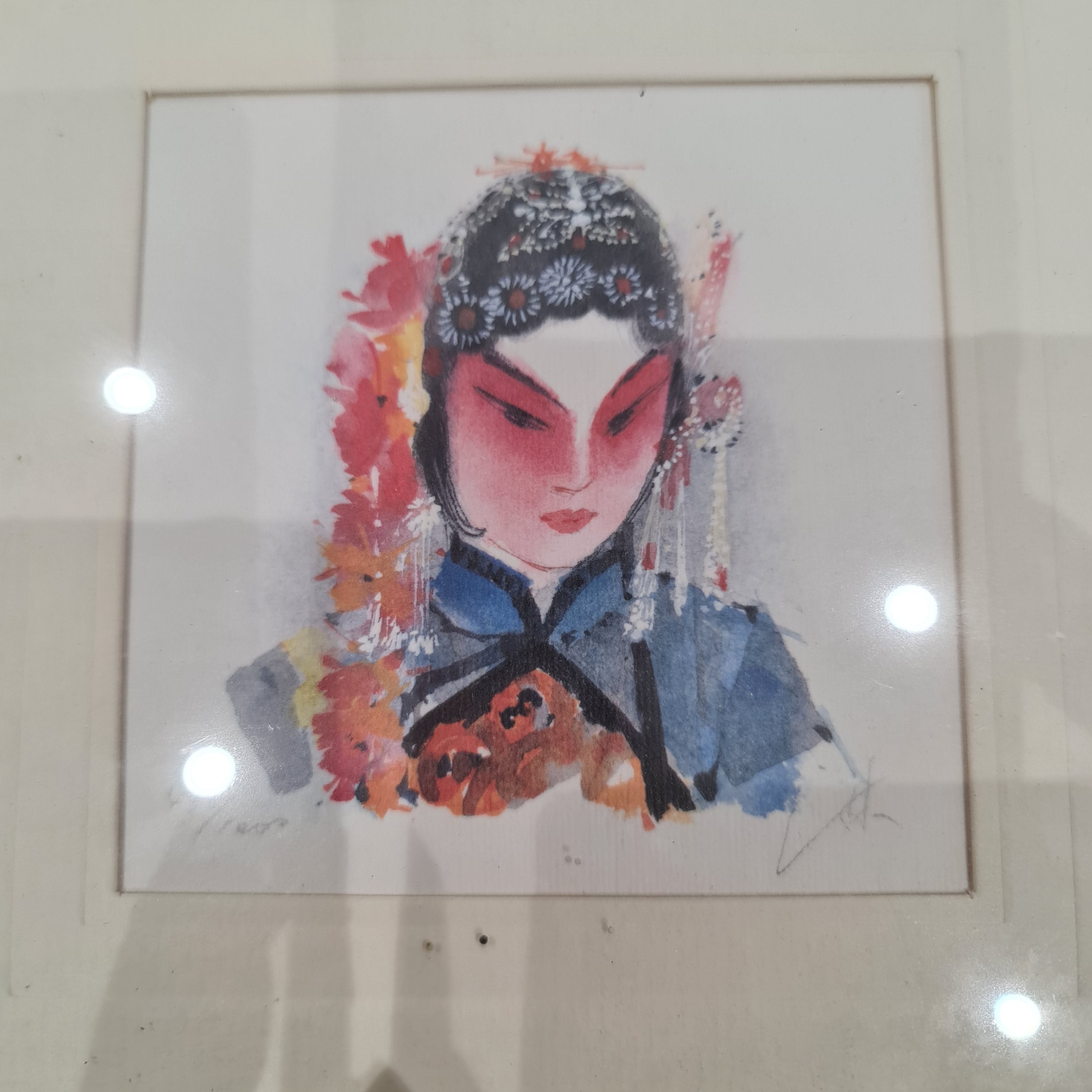 Original Water Colour Painting by William L Wyllie - Chinese Opera Singer