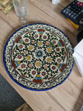 Hand painted ceramic plate mid century