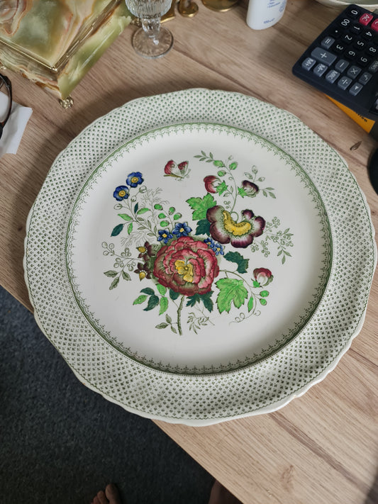 MASON'S PAYNSLEY Floral Ironstone China big platter 32cm  PLATE Green Pattern C4816J