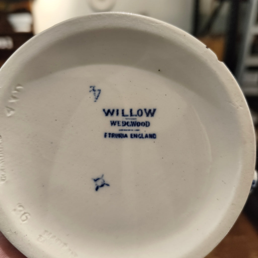 Antique Wedgwood Etruria Blue Willow Coffee Pot - Early 20th Century