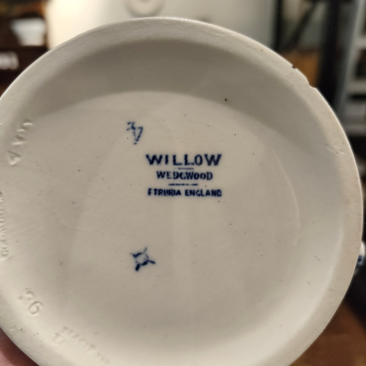 Antique Wedgwood Etruria Blue Willow Coffee Pot - Early 20th Century