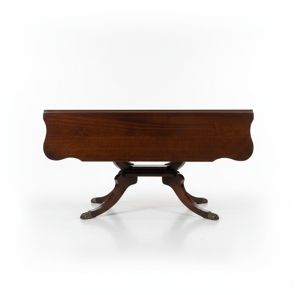 Antique Drop Leaf Stamp Shape Coffee Table