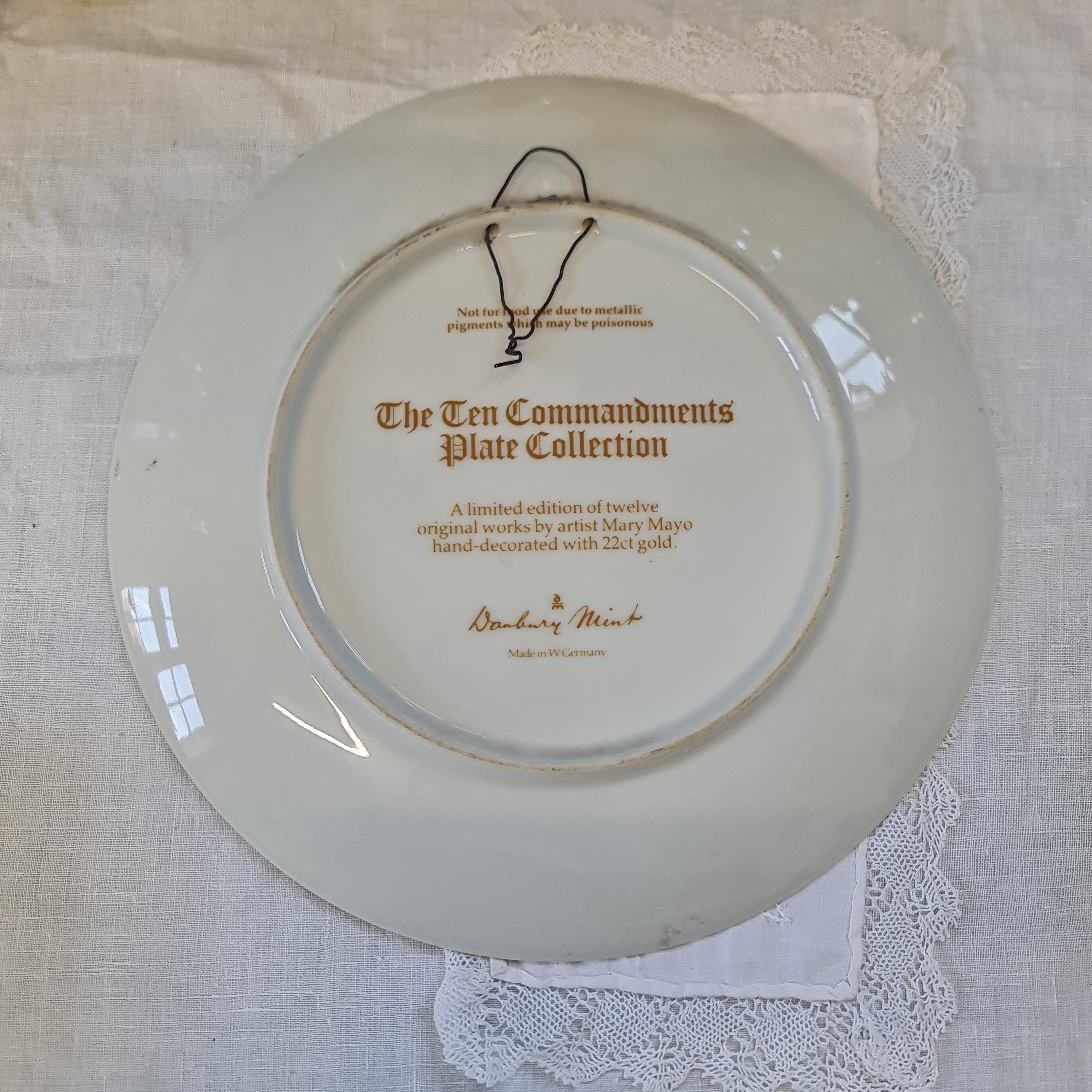 The Danbury Mint's "The Ten Commandments Plate Collection," featuring art by Mary Mayo.