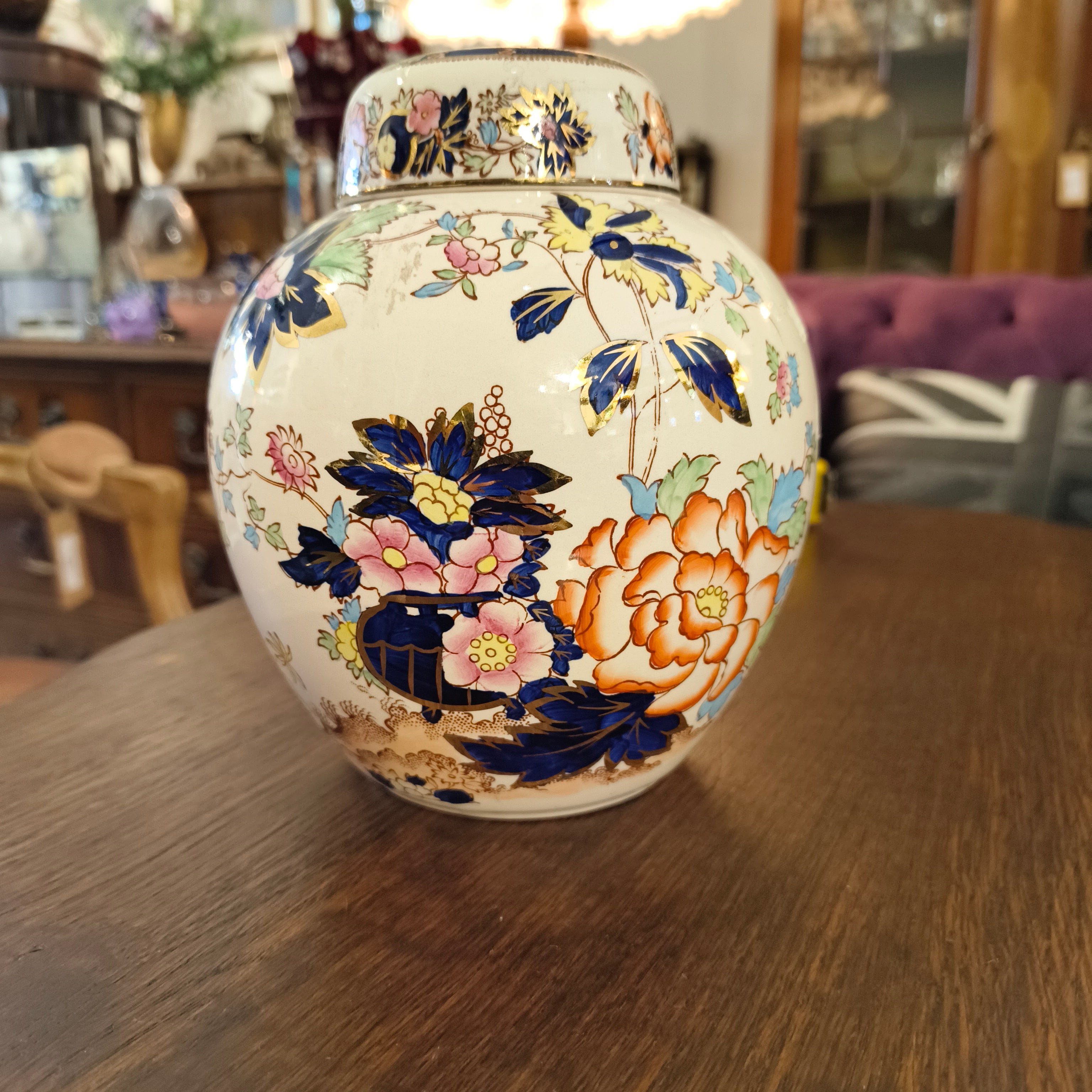 Mason's Ironstone Hand-Painted Ginger Jar