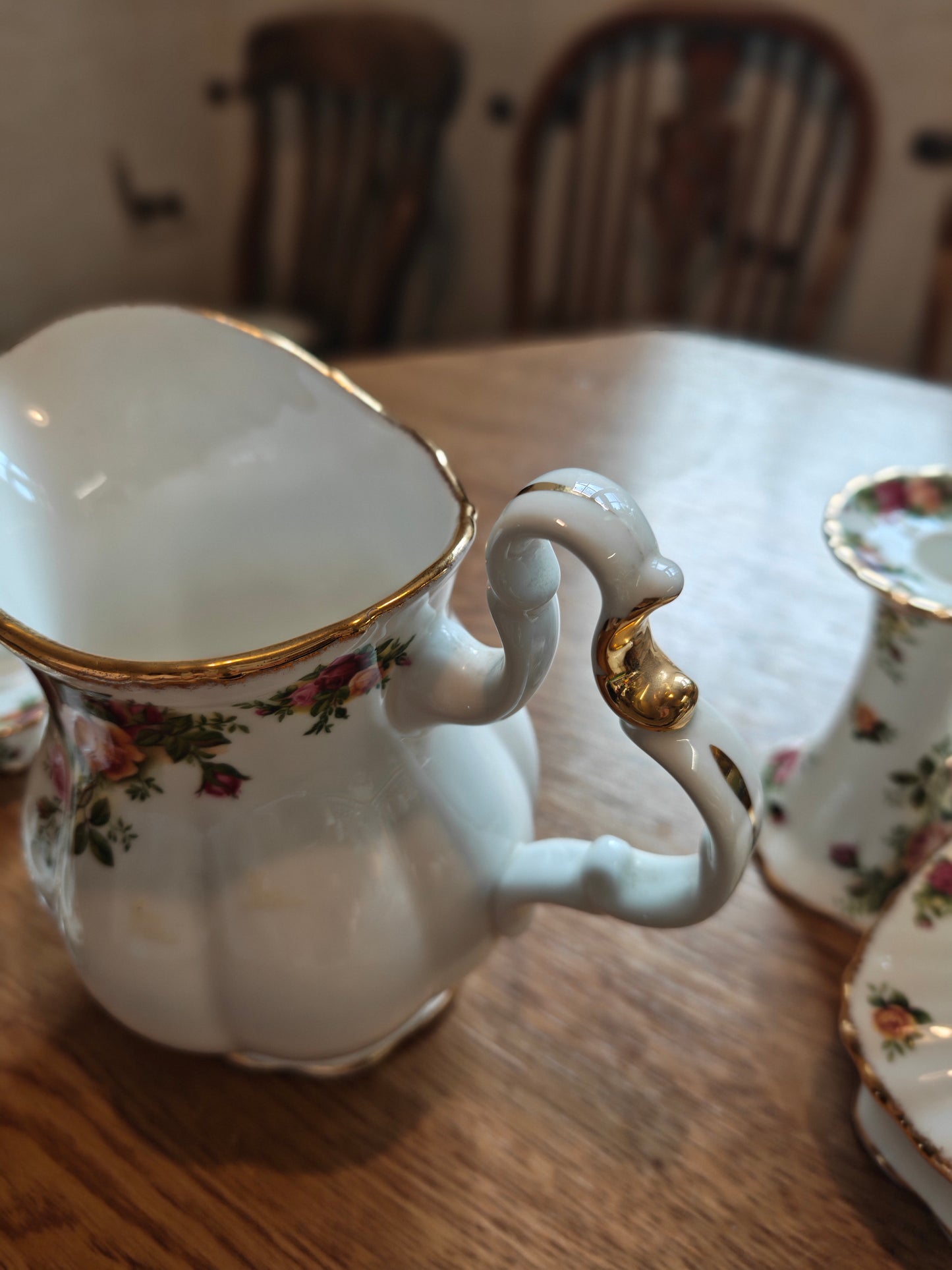 Rare Royal Albert Old Country Rose Big Jug -1962 version made in England -L 21 x H 17 cm