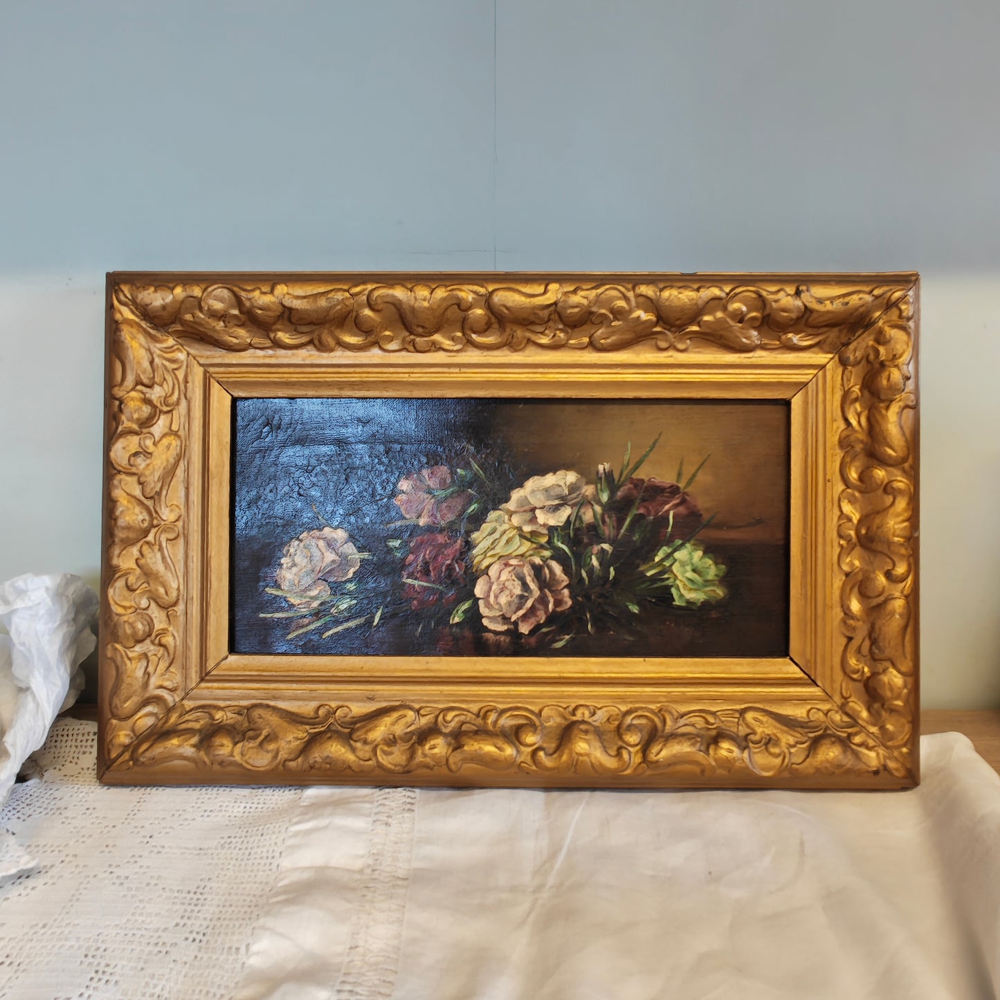 Antique original oil painting by British artist TH walker