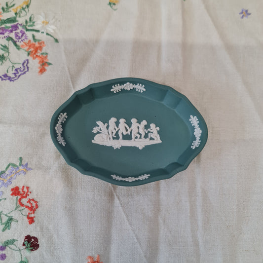 Wedgwood jasperware rare sage green trinket dish