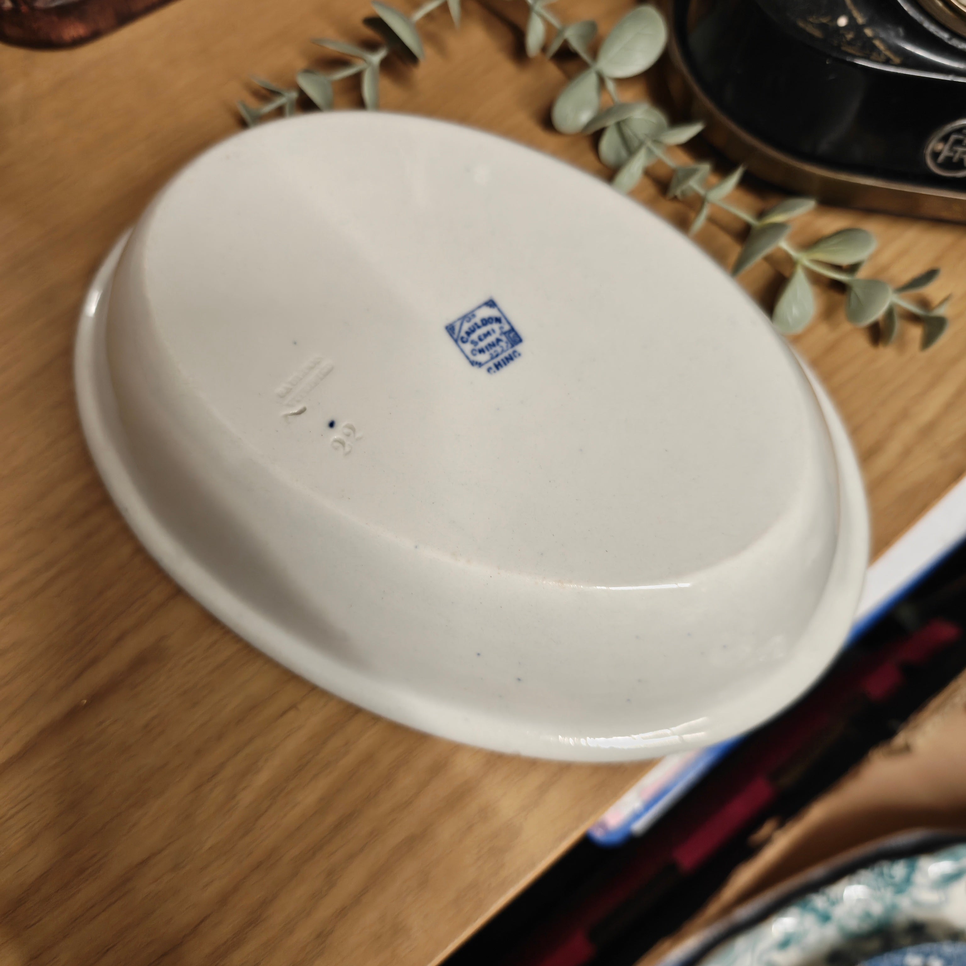 Antique Cauldon "Blue Willow" Oval Dish