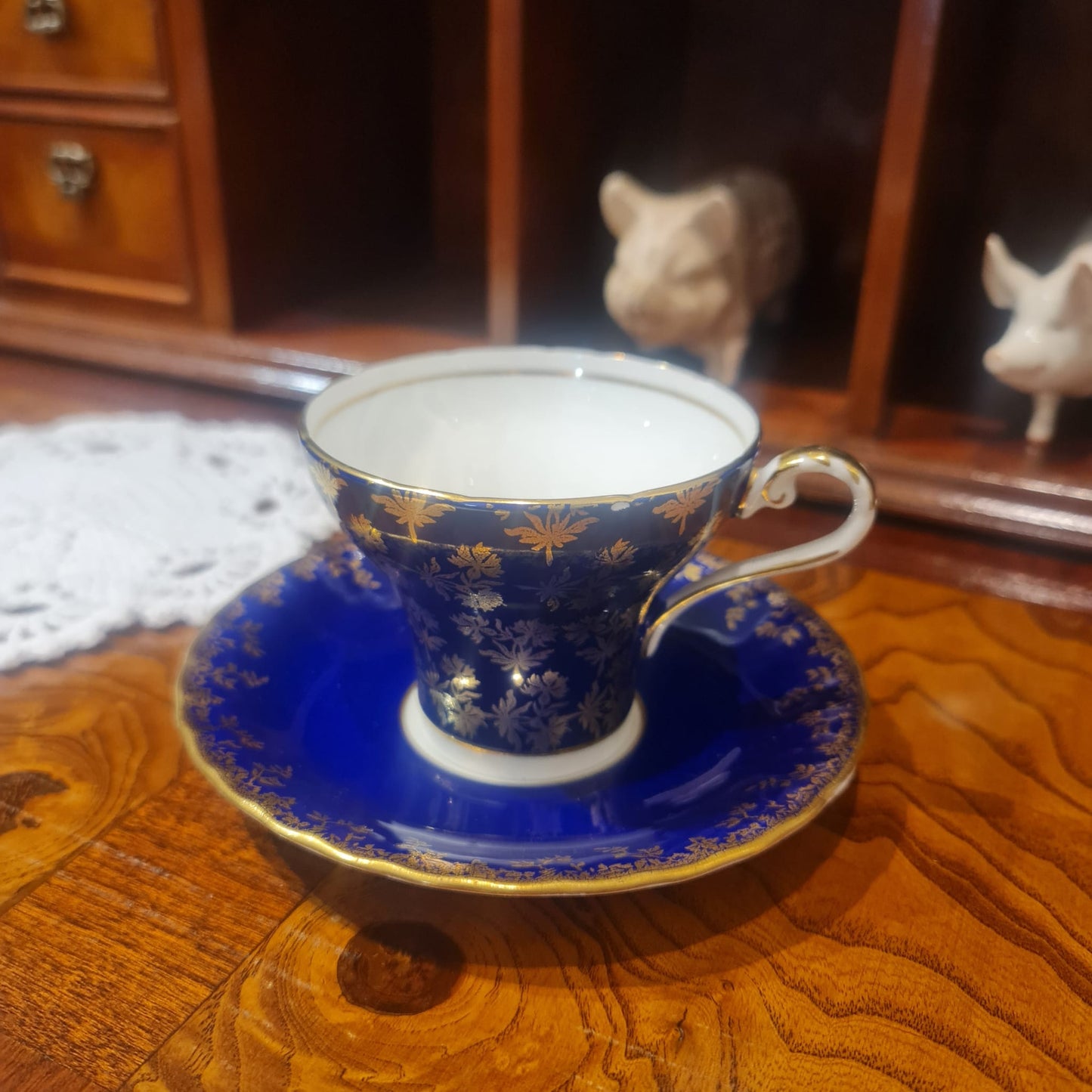 Ansley Royal blue fine bone china  tea set