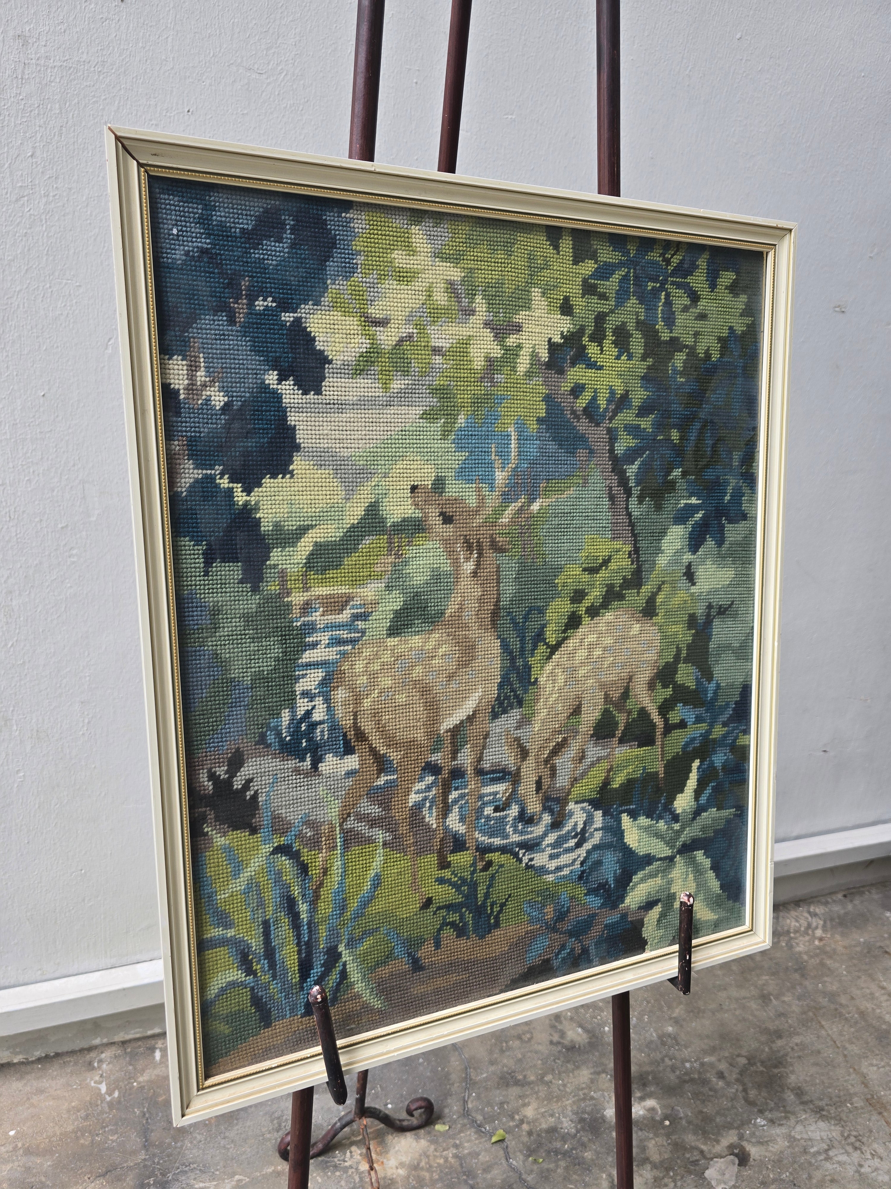 Vintage penelope tapestry stag deer