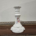 Floral Porcelain Candlestick Scalloped Base