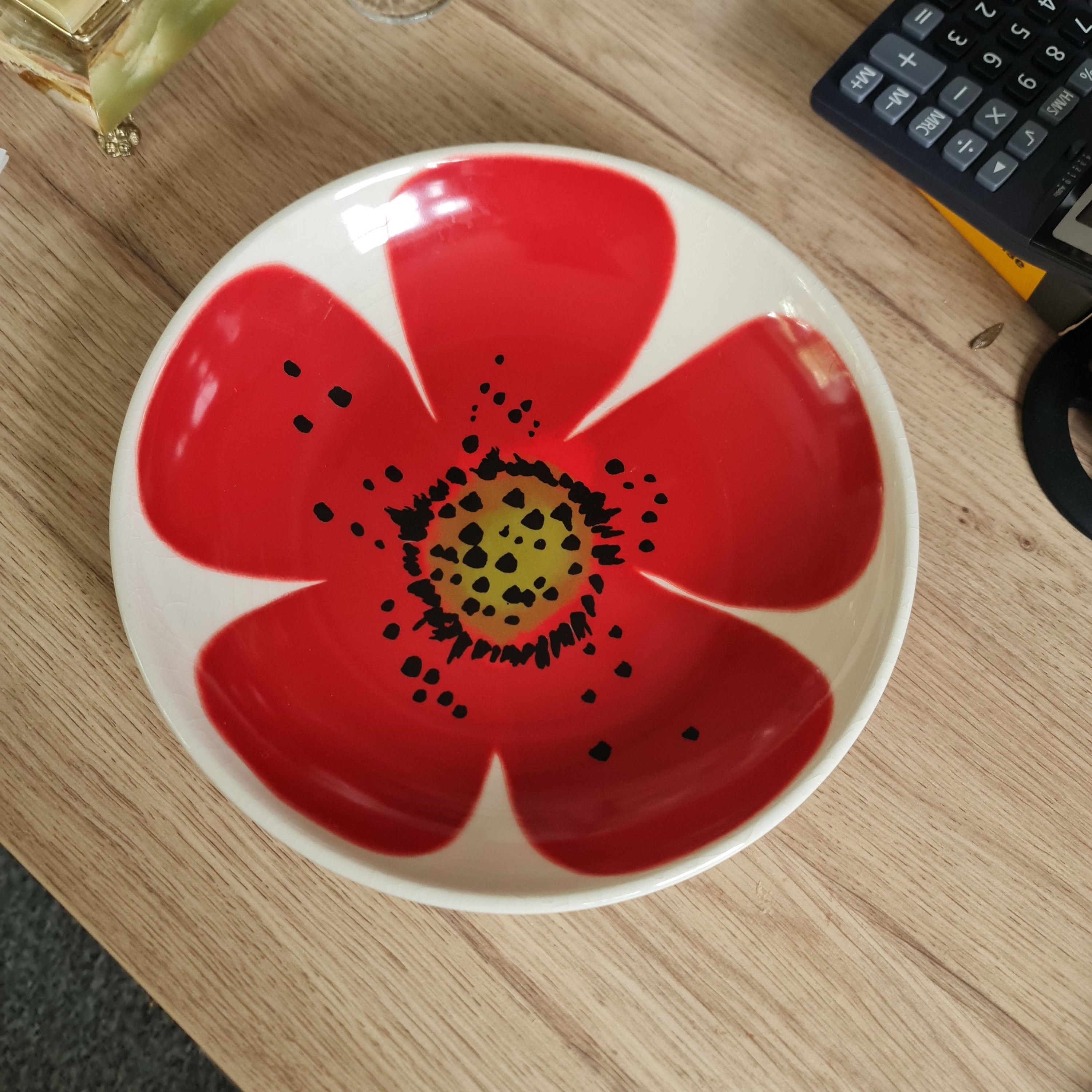 Studio pottery big poppy bowl
