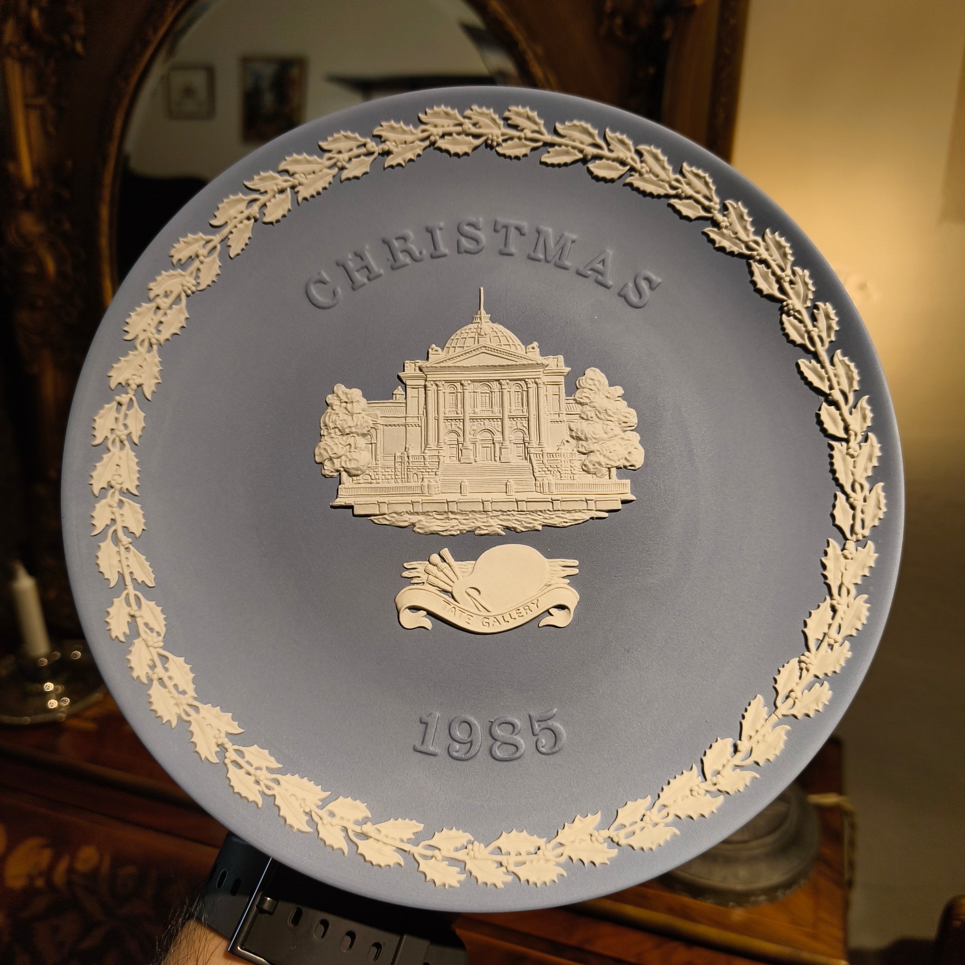 Wedgwood Jasperware Pale Blue Decorative Plate - Christmas Memorial Plate - 1970s to 1980s - Collector Decorative Plates - Made in UK