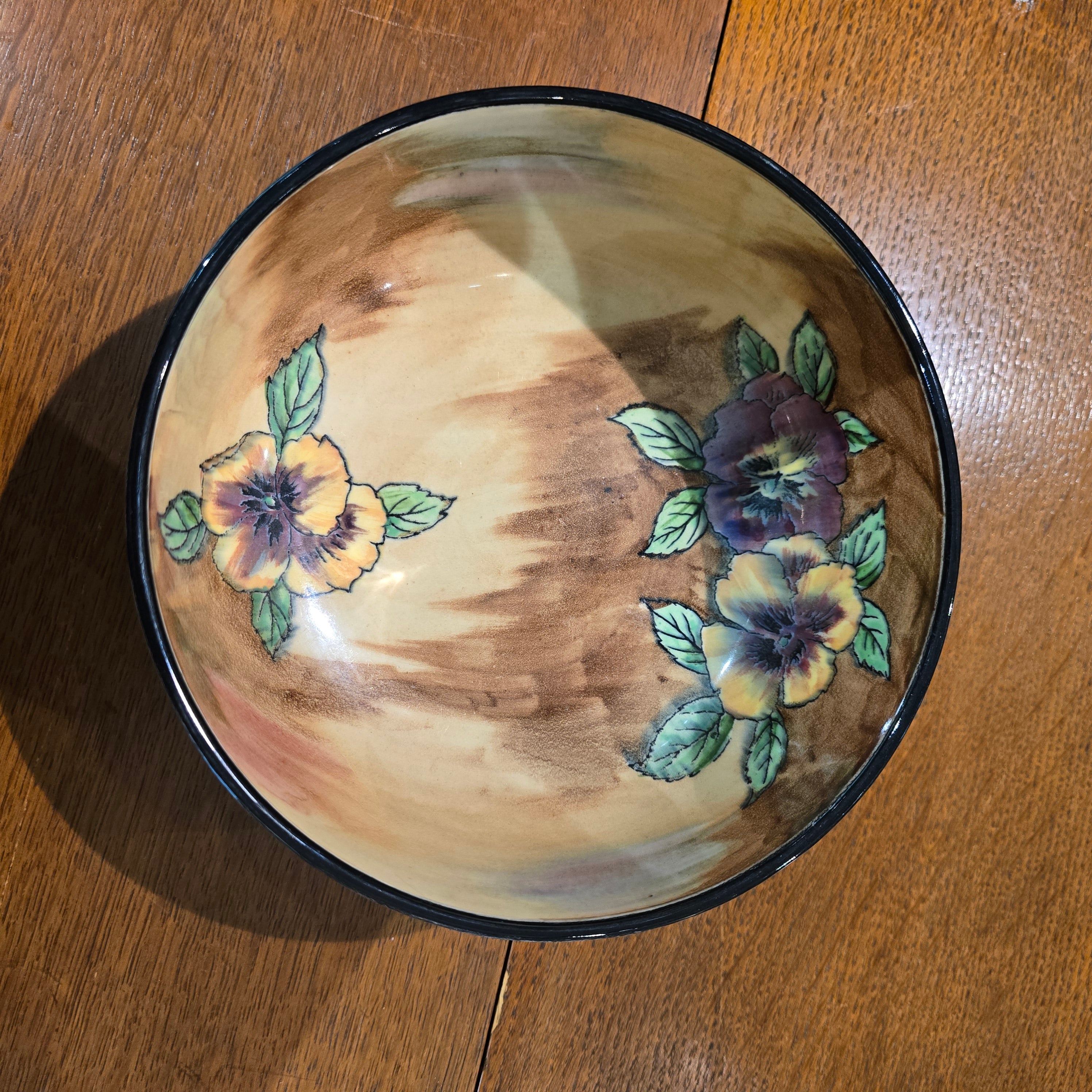 Hand-painted Viola By Tunstall Serving Bowl