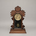 Antique Wooden Mantel Clock with Roman Numerals — Parlour Shelf Clock
