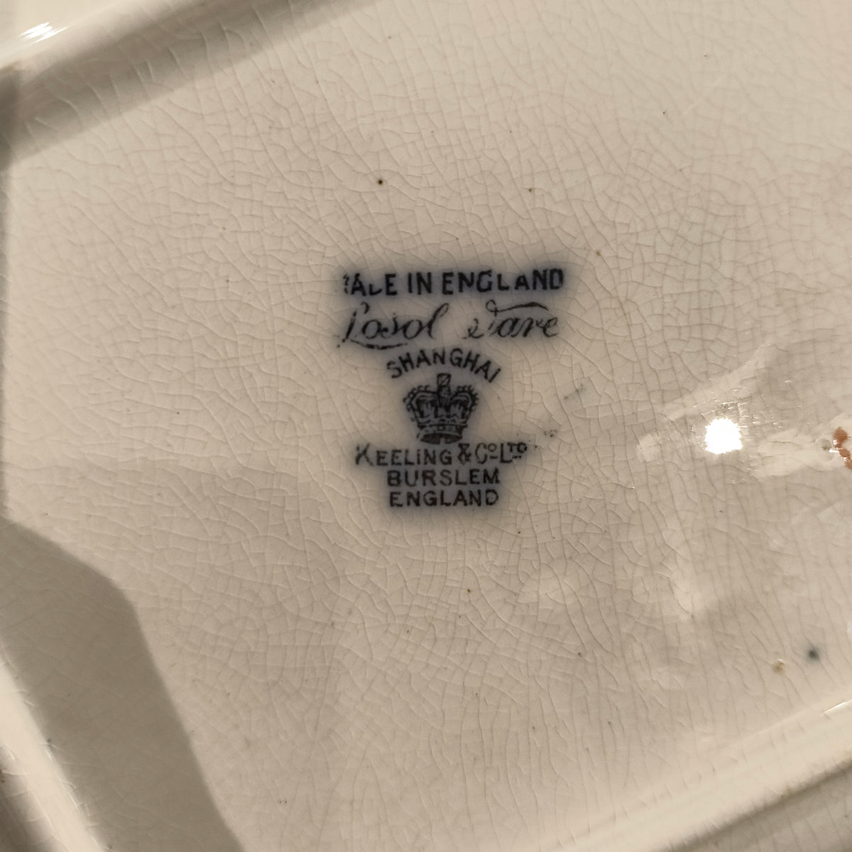 Antique Keeling & Co Losol Ware Shanghai Pattern Serving Dish