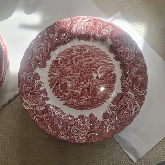 Wood and son vintage cranberry dinner plate