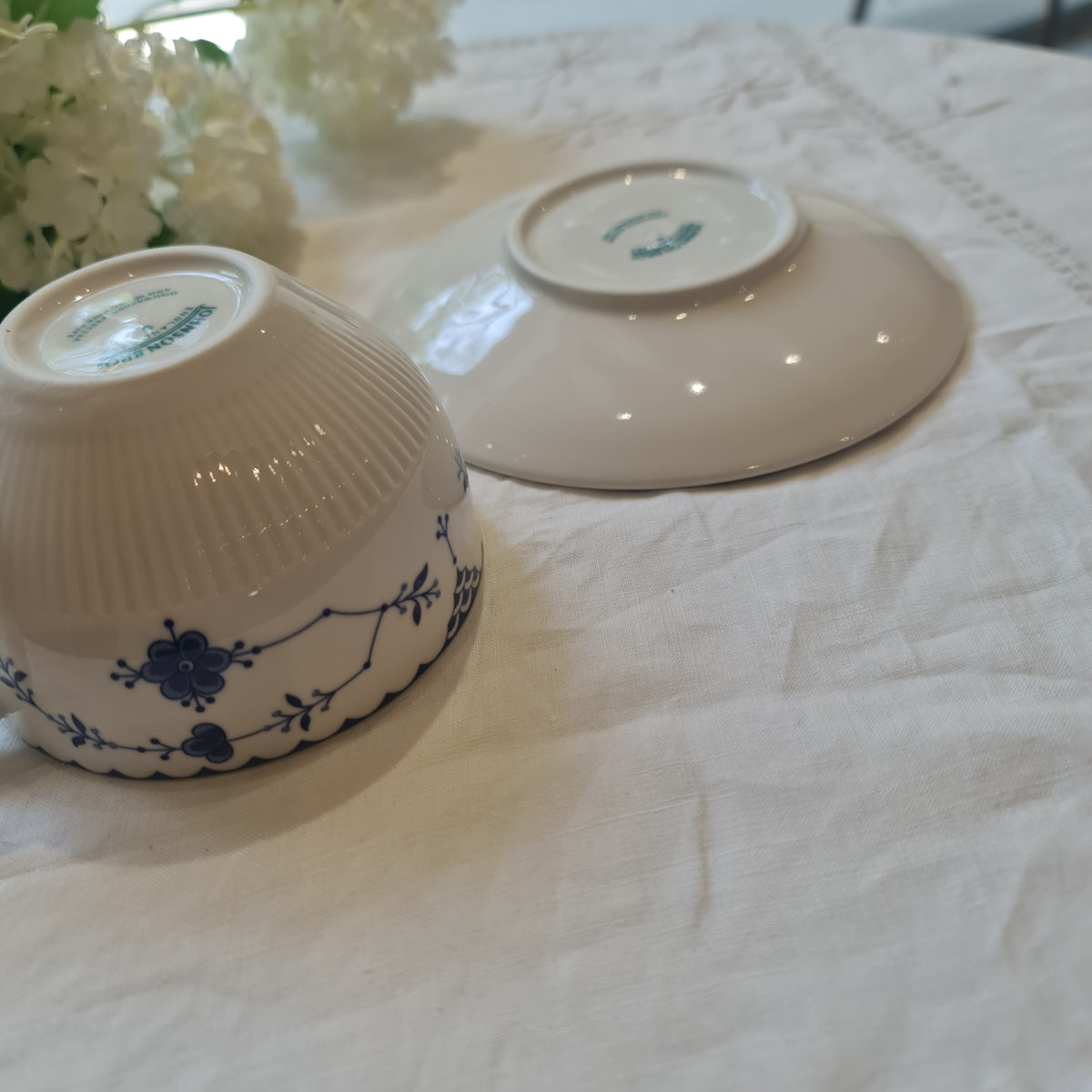 Johnson Brother Transferred ware cranberry blue tea cup