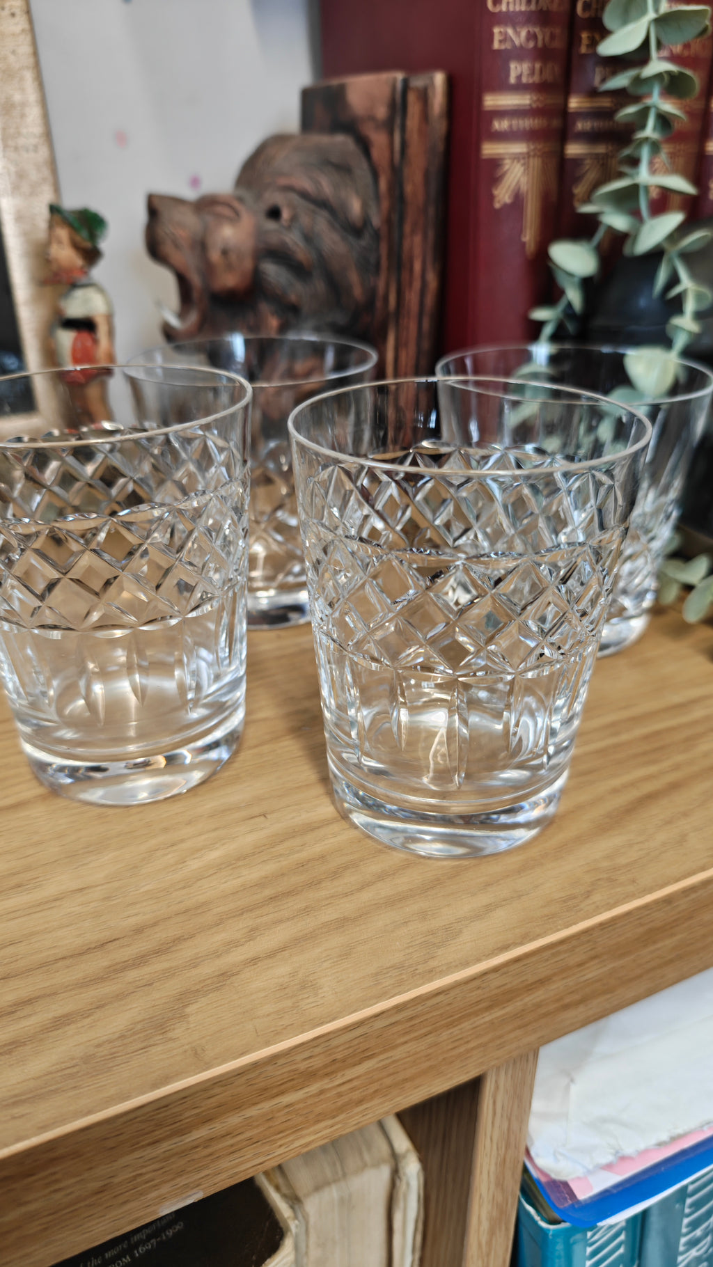 High quality crystal drink glass x 4