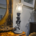 Vintage Italian Table Lamp with Hand-Blown Frosted Glass Shade