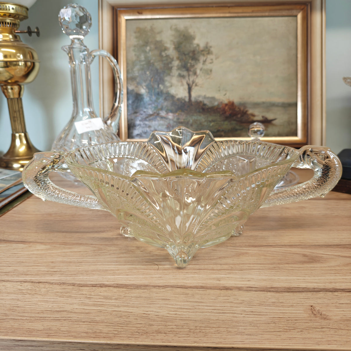 Vintage Art decor glass fruit bowl 1930