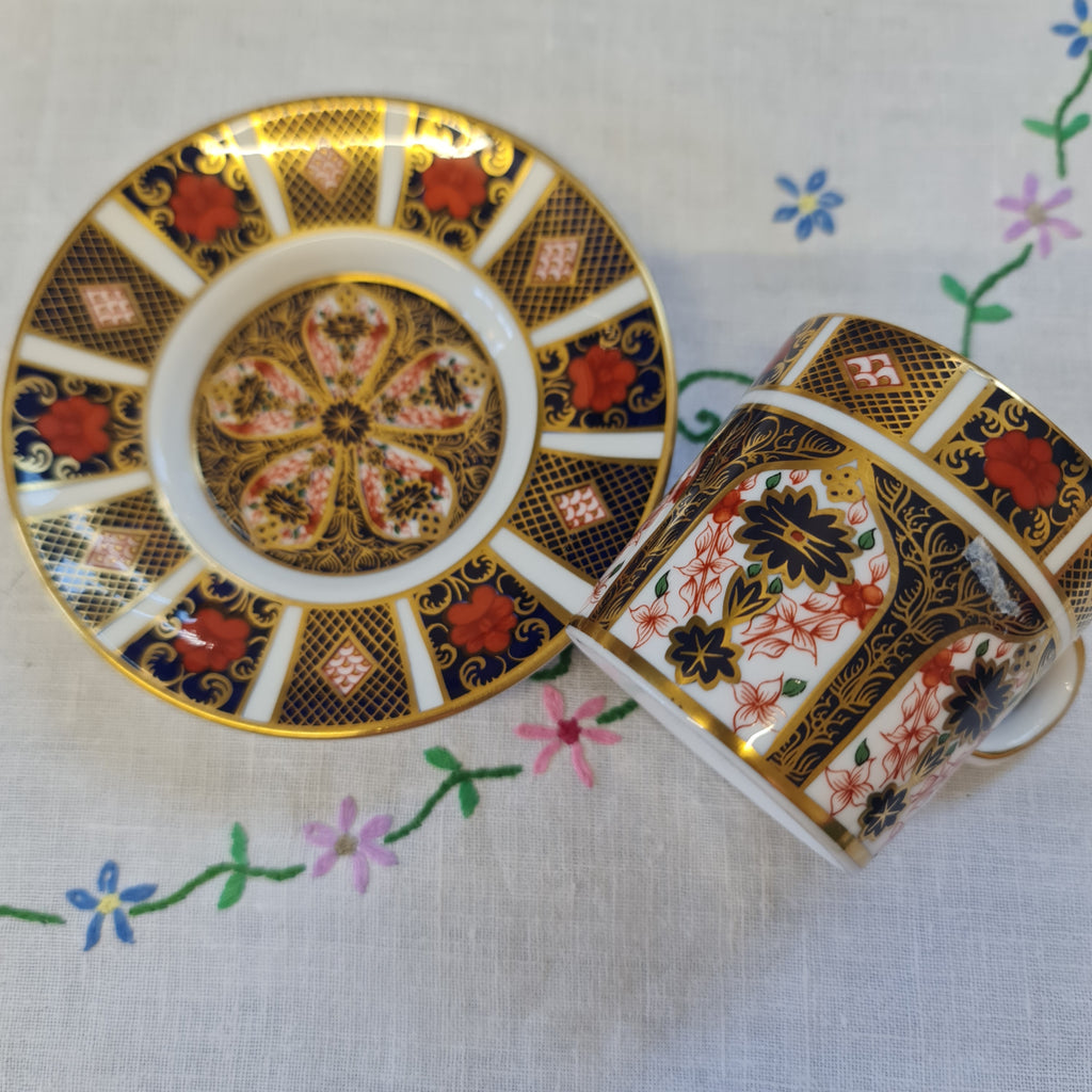 Royal Crown Derby handpainted imari coffee set c1981