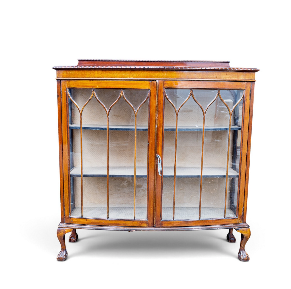 19th Century Mahogany astragal glazed double door display cabinet