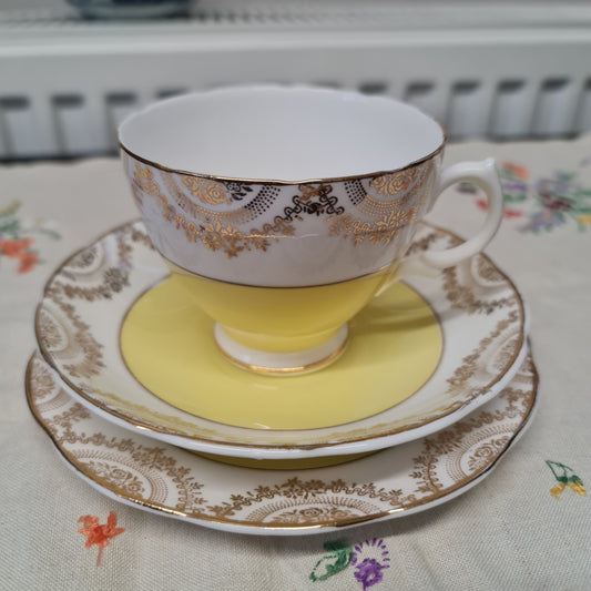 Vintage fine bone china yellow teaset