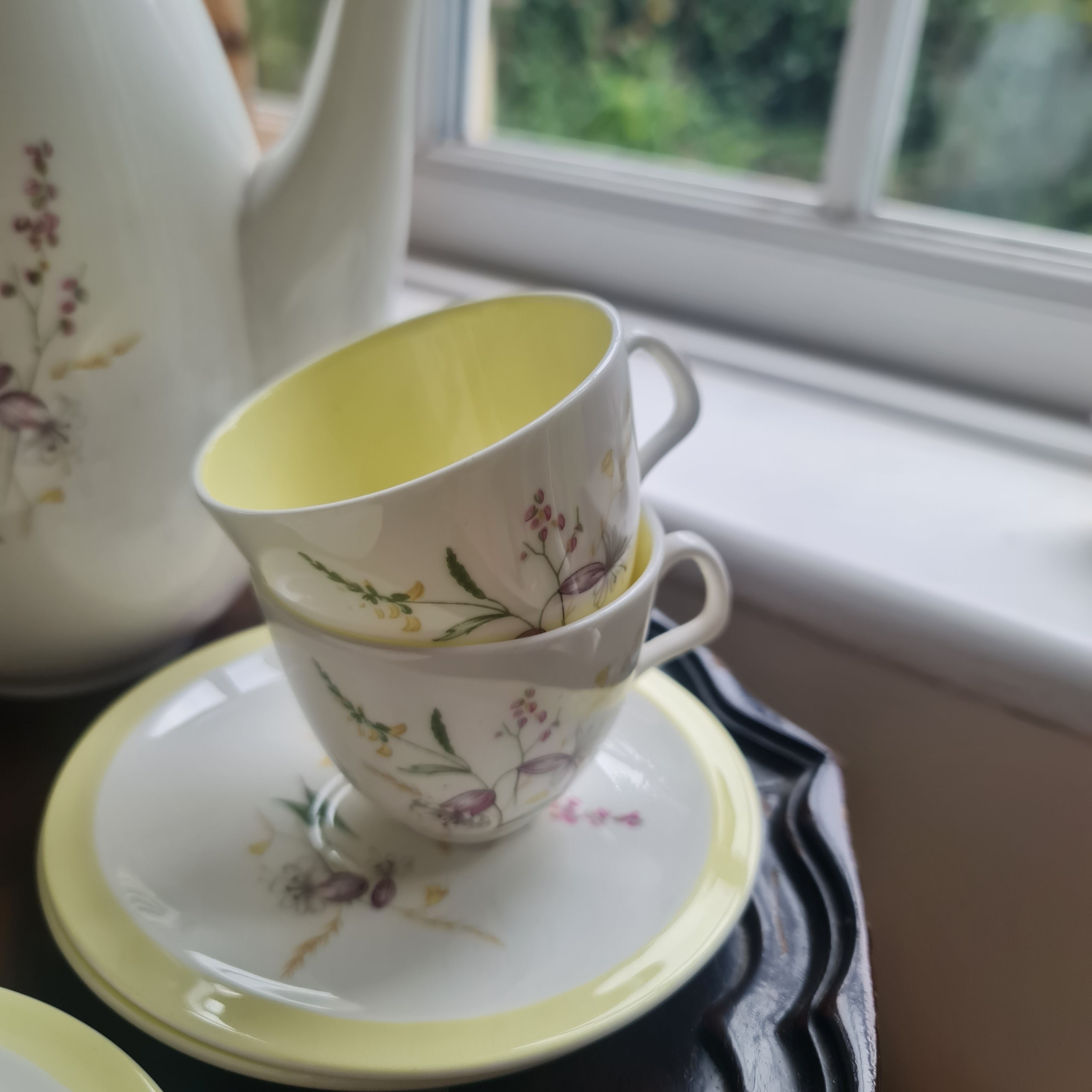 Stunning vintage Old Foley coffee set with coffee pot
