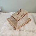Vintage cottage style cheese platter with cover