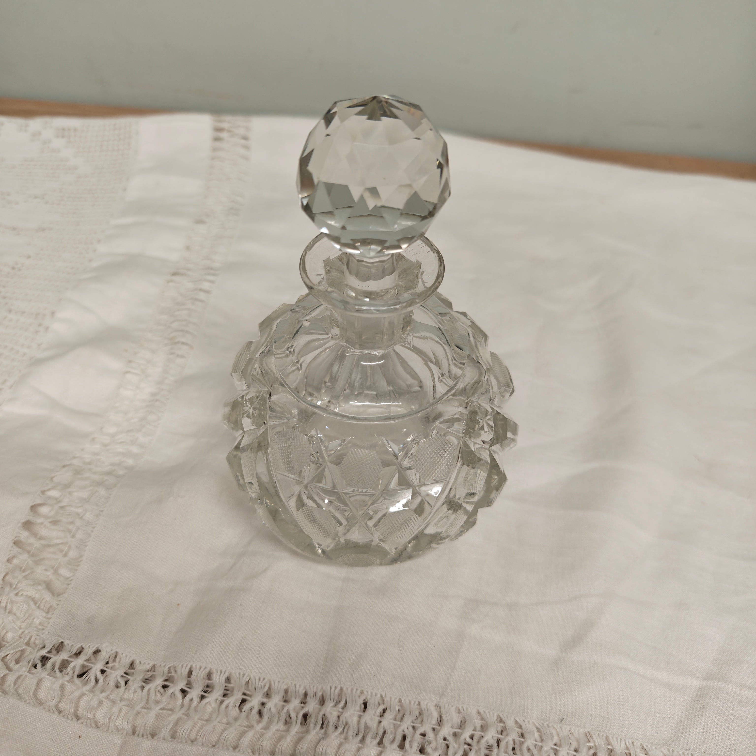 Vintage pressed glass small decanter