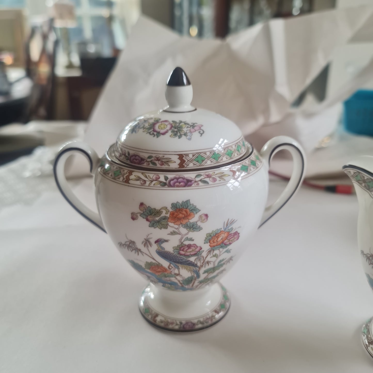 Wedgwood kutani milk jug abd sugarbowl with lid