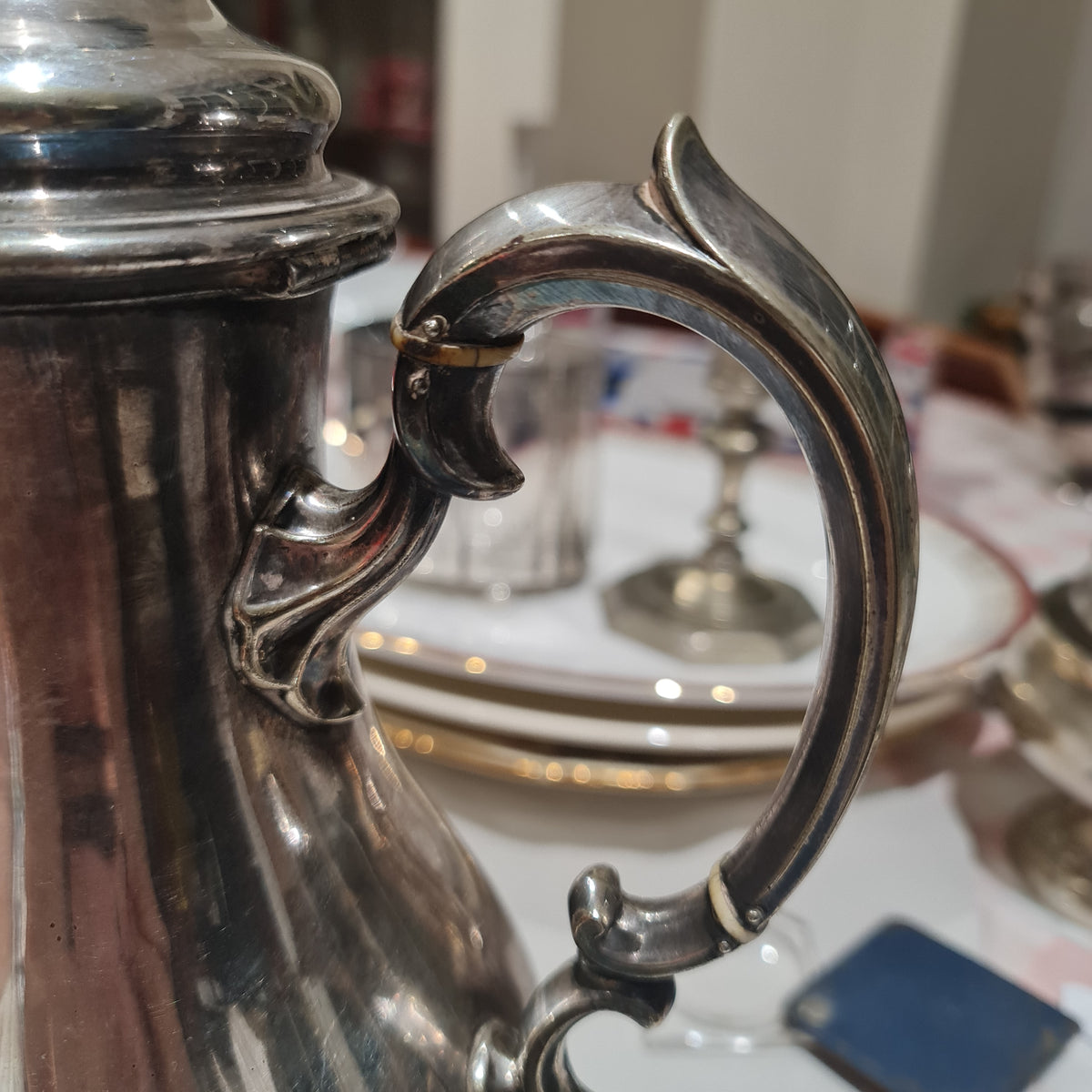 Edward, Edward Jnr, John and W. Barnard big Victorian Silver plated coffee pot- defect