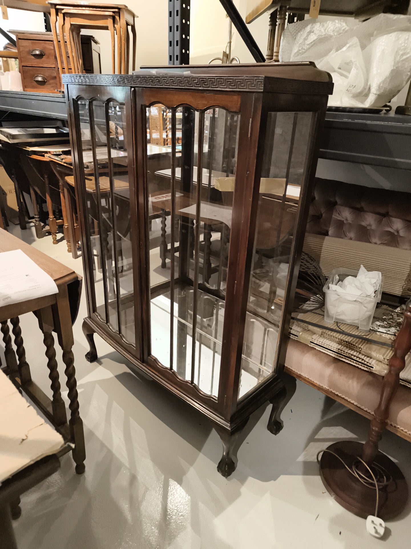 Glass Display with Mirror