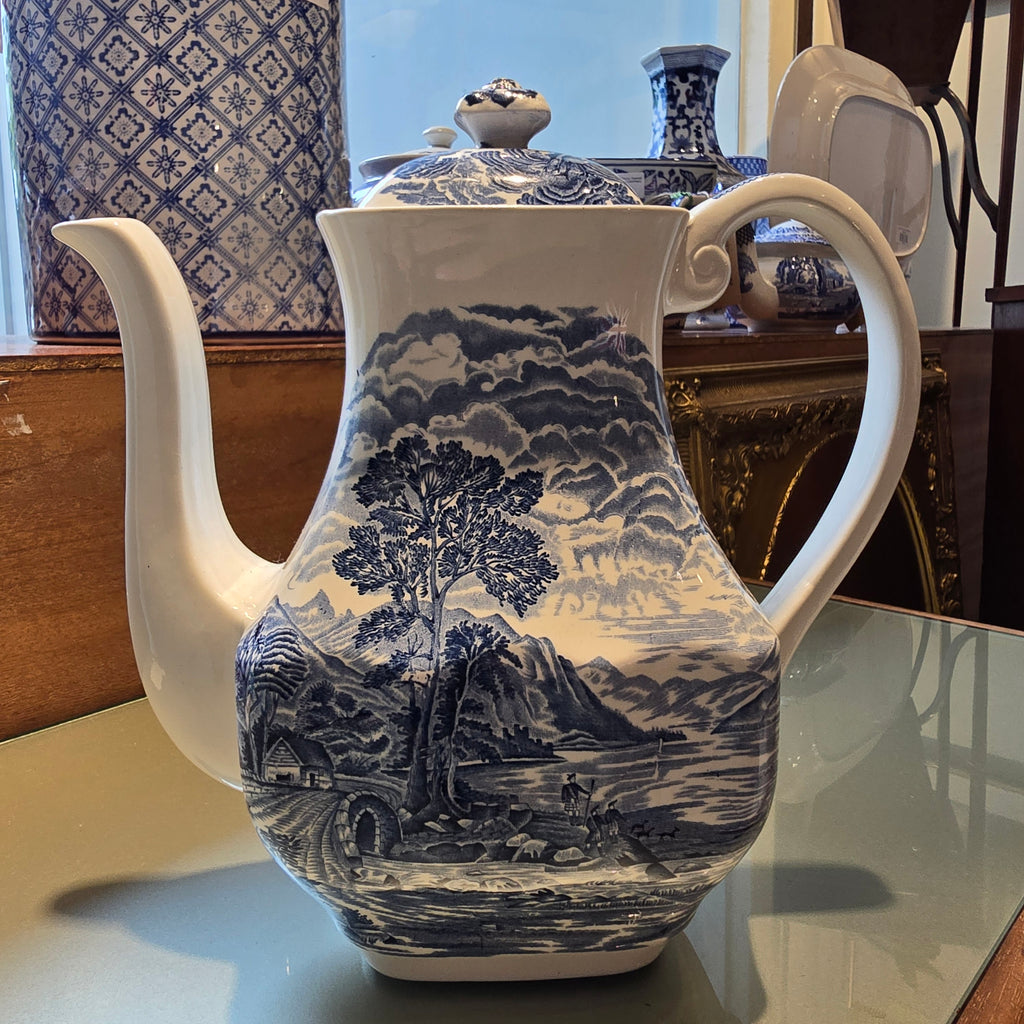 Vintage Royal Warwick Blue and White Coffeepot