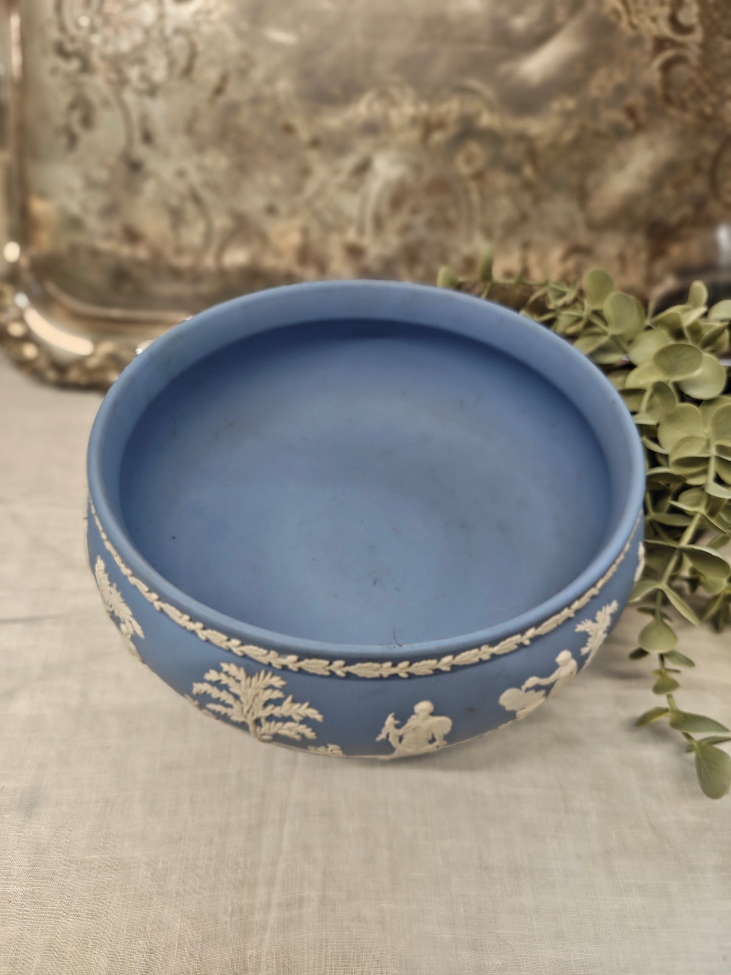Wedgwood Jasperware pedestal bowl - sky blue
