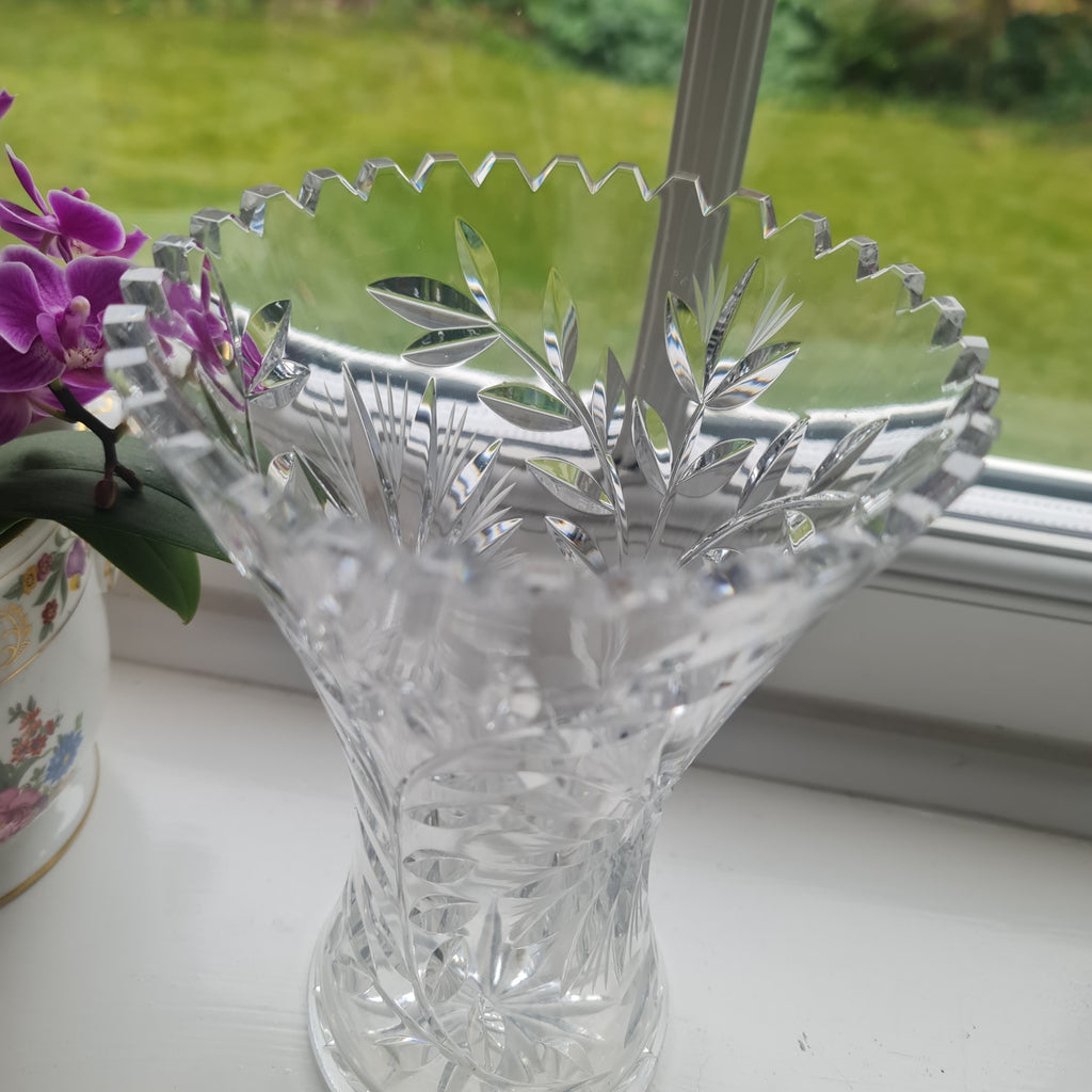 Waterford handcut crystal vase - minor nip on base