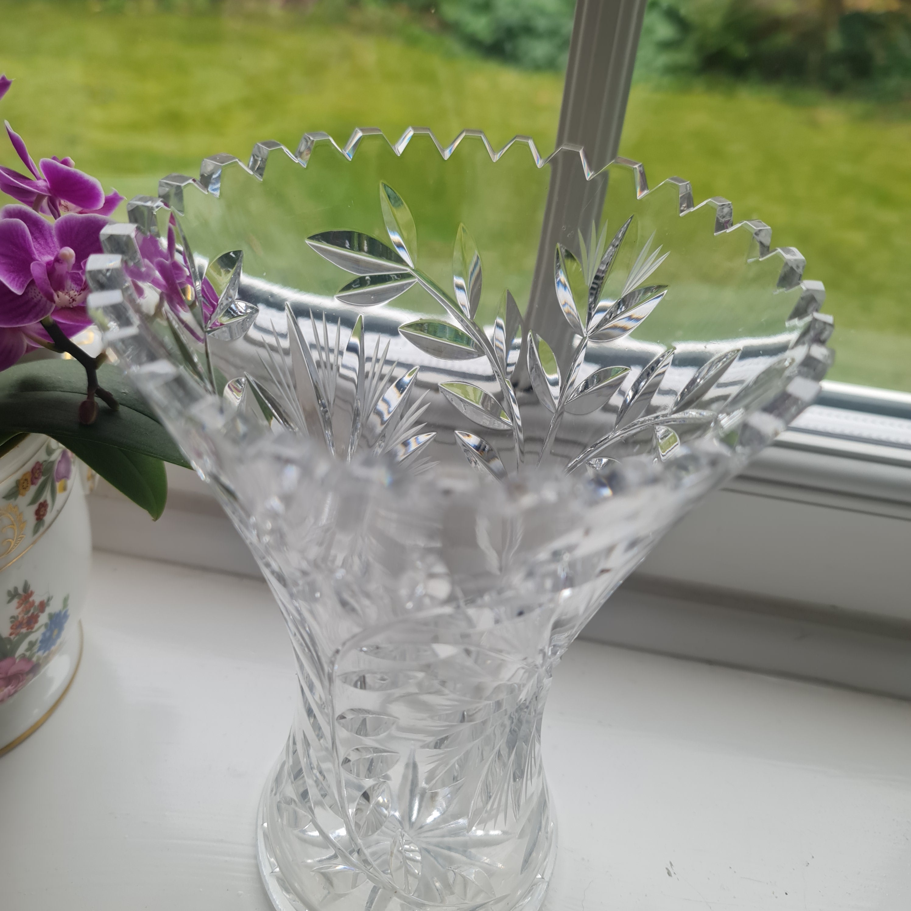 Waterford handcut crystal vase - minor nip on base