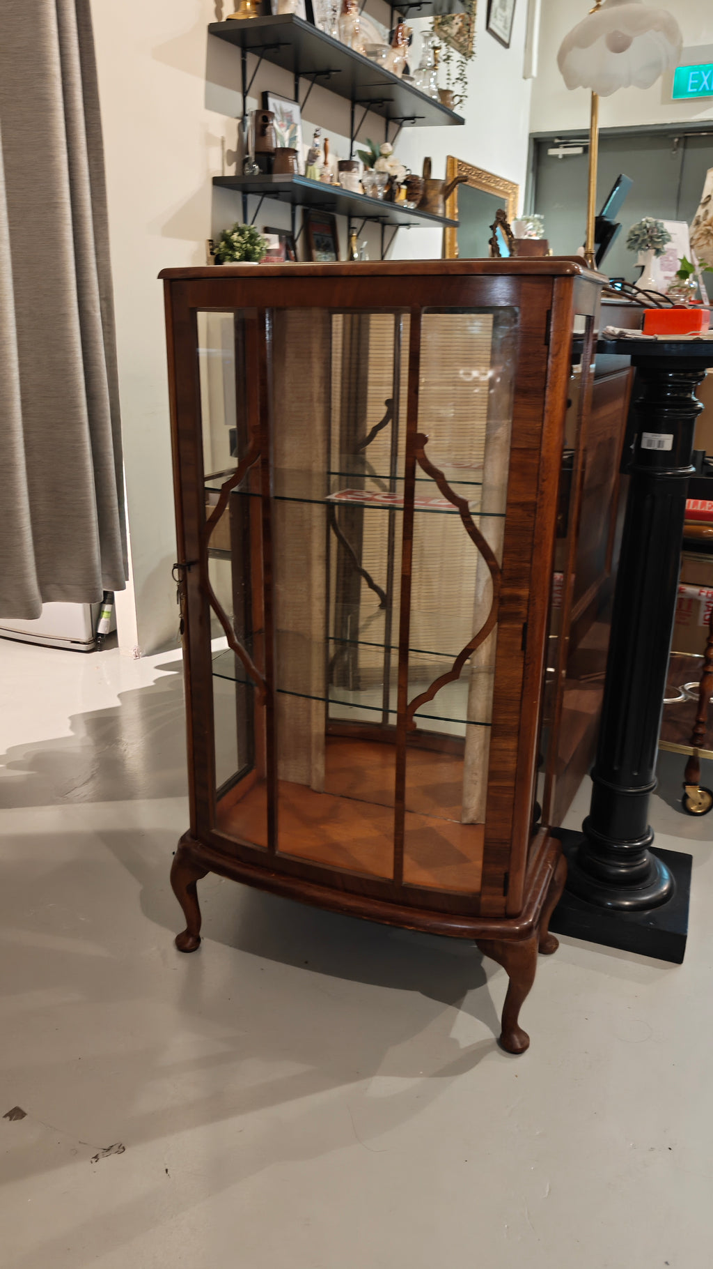 Vintage Display Cabinet with Mirror Backing