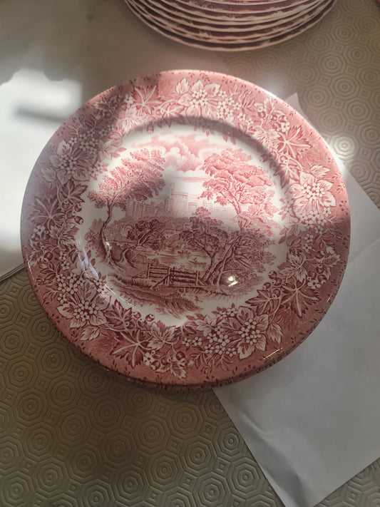 English Ironstone cranberry dinner plate